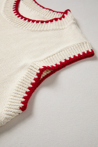 Threaded Pear Emmeline Plaid Crawfish Knit Sweater