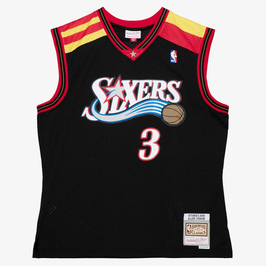 Men's Mitchell & Ness Alt Spain Jersey 76Ers 2006 Allen Iverson