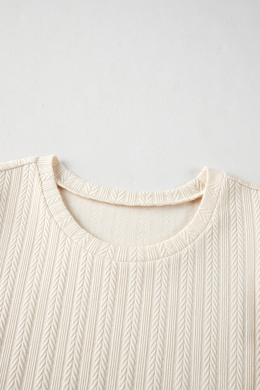 Threaded Pear Violet Puff Sleeve Textured Blouse