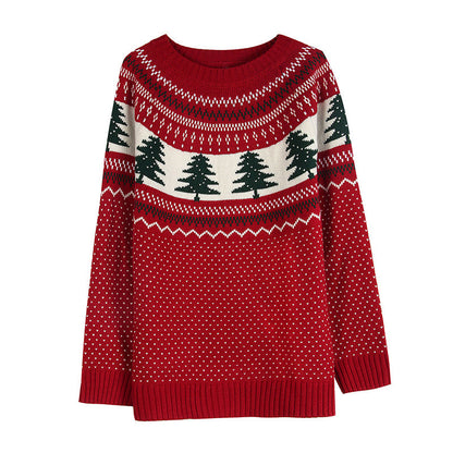 Women's Casual Pine Pattern Sweater