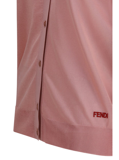 Crewneck Cardigan Viscose Pink