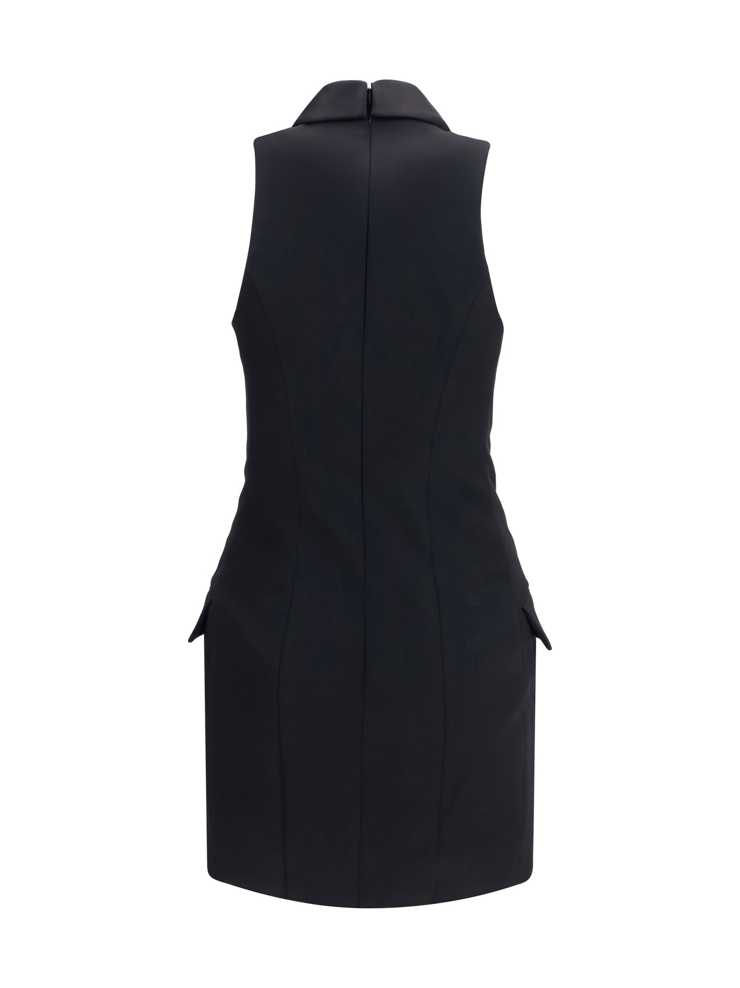 Dress Grain De Poudre Belted Black