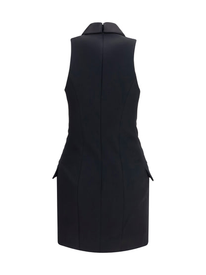 Dress Grain De Poudre Belted Black