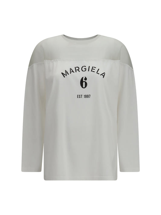 Long-Sleeve Printed T-Shirt Off White