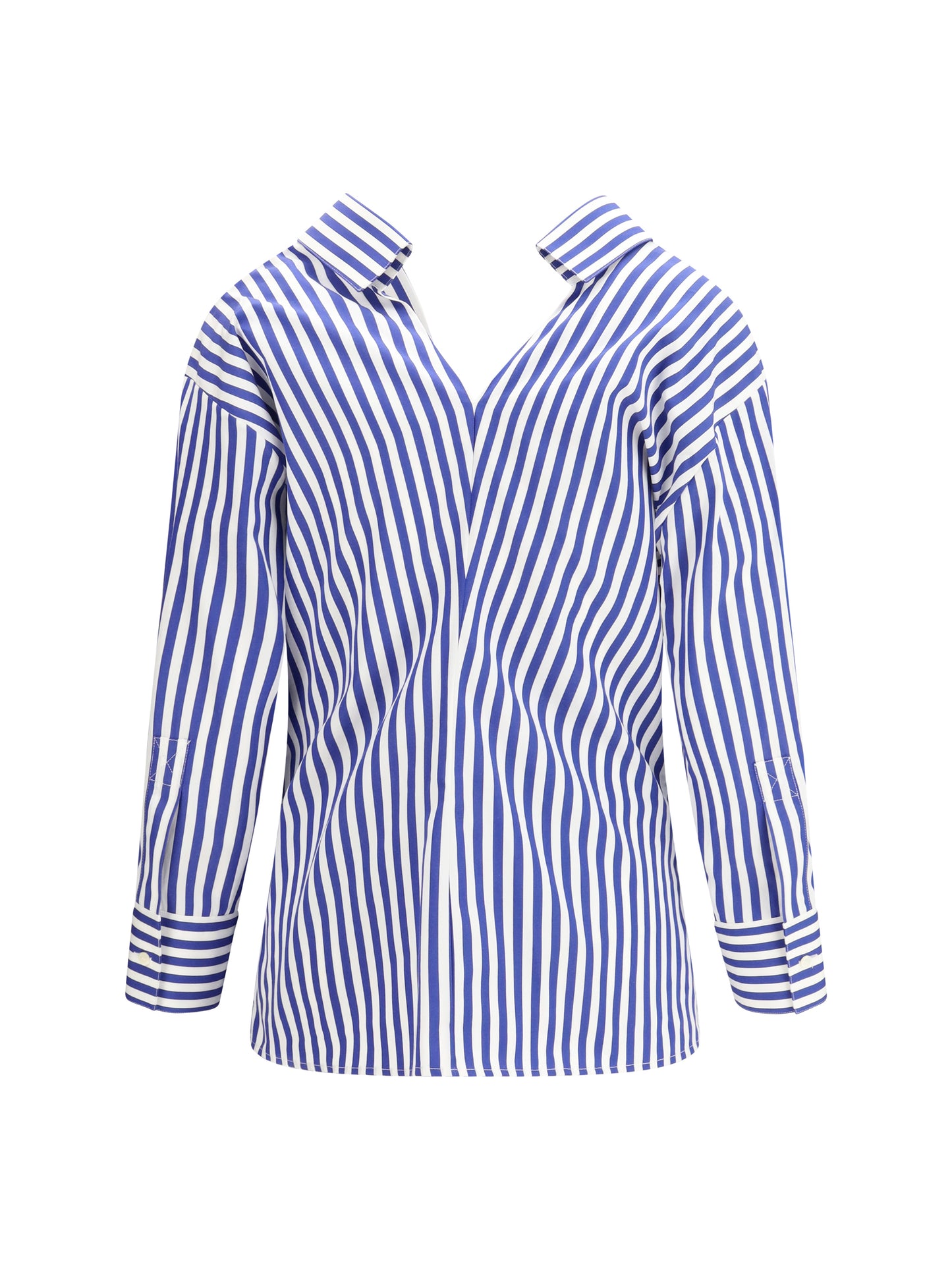 Shirt Open Cotton Electric Blue/White
