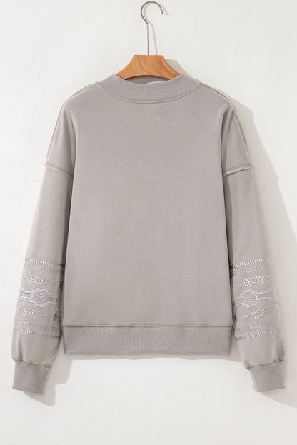 Threaded Pear Kaylee aztec Embroidered Western Sweatshirt