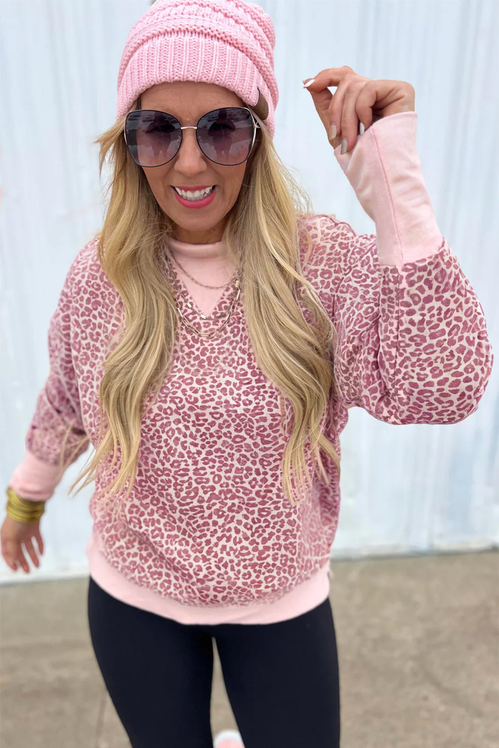 Threaded Pear Briar Print Patchwork Sweatshirt