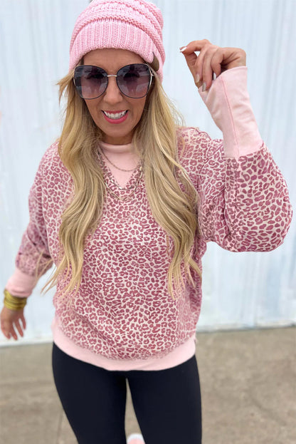 Threaded Pear Briar Print Patchwork Sweatshirt