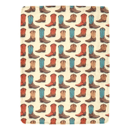 Got My Boots Western Micro Fleece Throw Blanket 60" x 80" Made in America