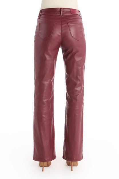 Aria Coated Flare Jean - Merlot