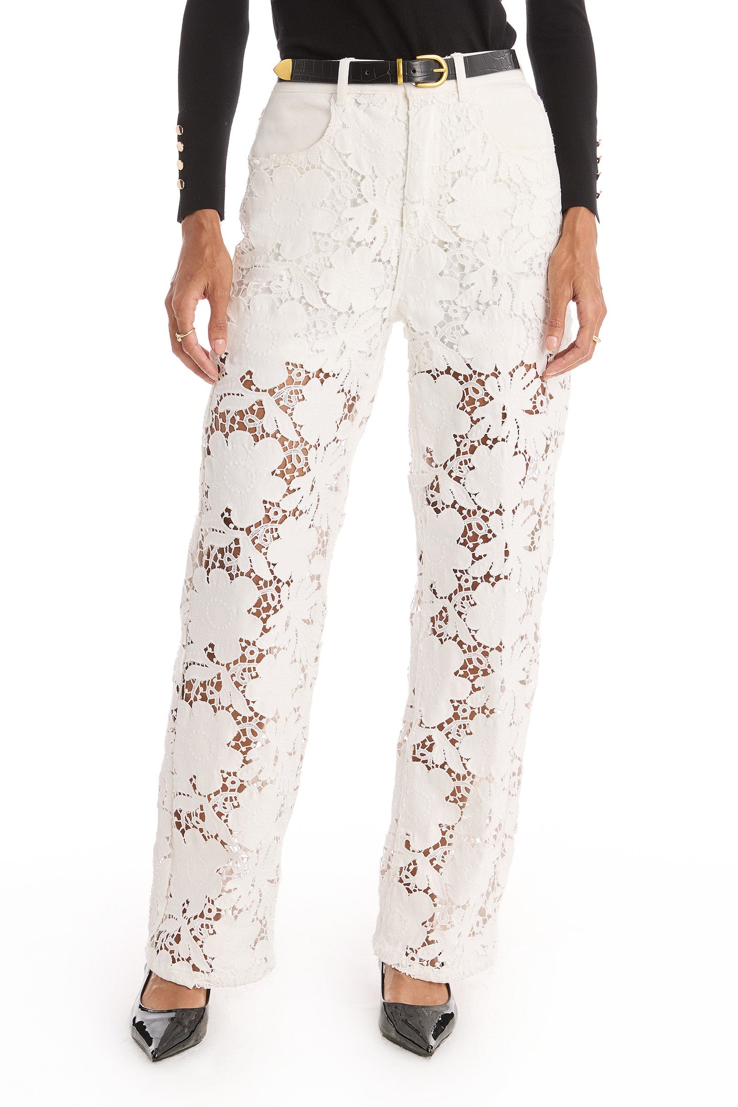 Celeste High Rise Jean - White