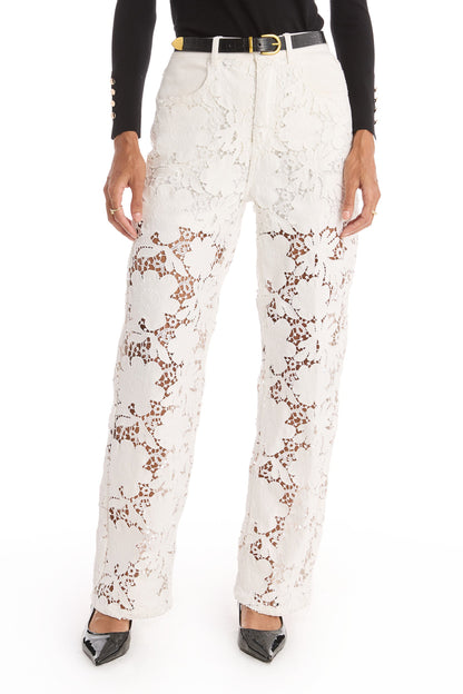 Celeste High Rise Jean - White