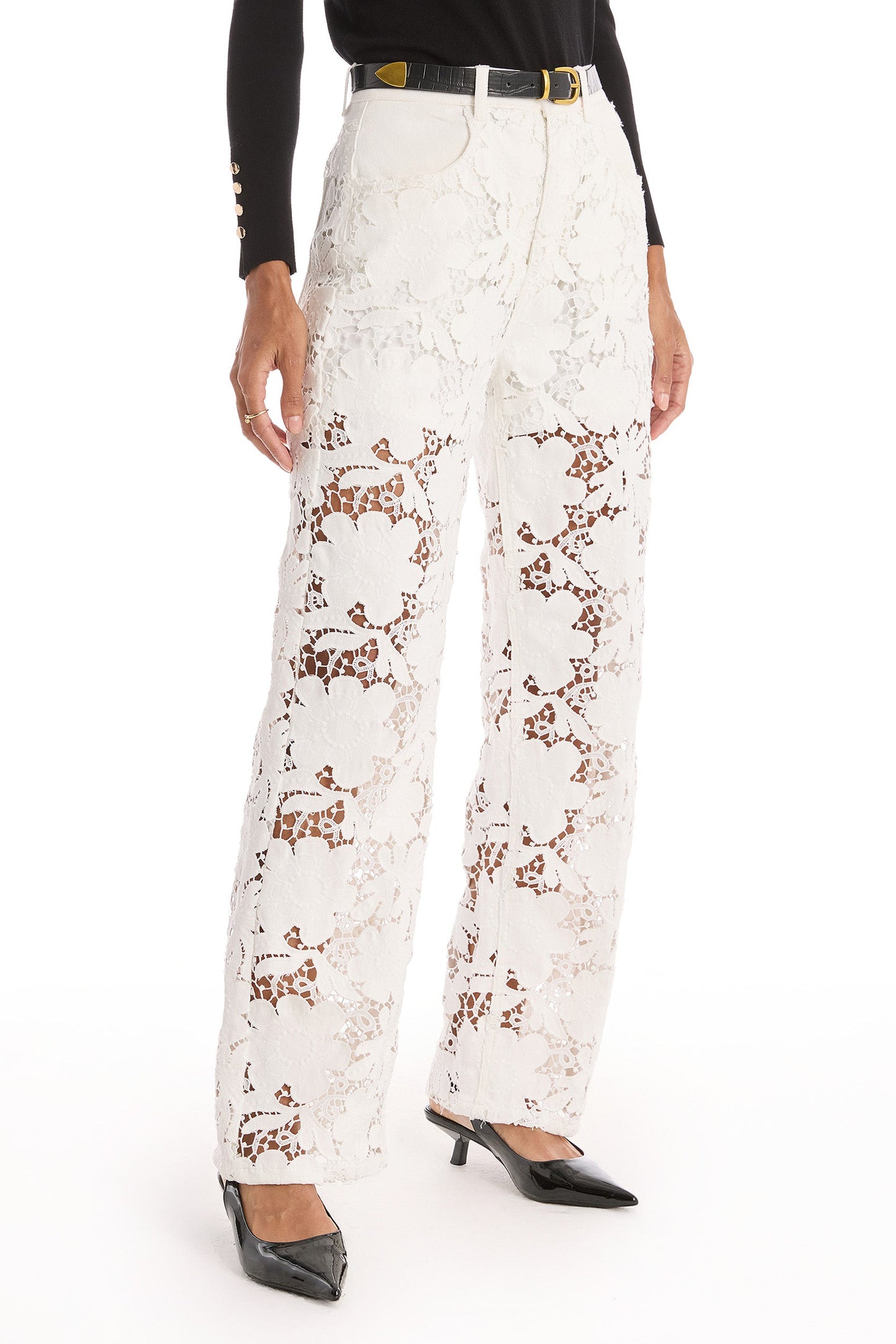 Celeste High Rise Jean - White