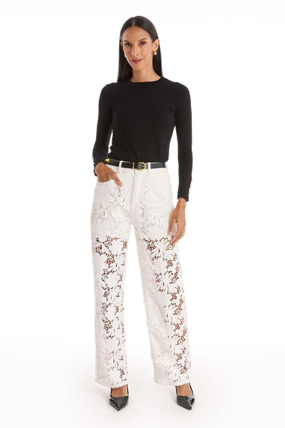 Celeste High Rise Jean - White