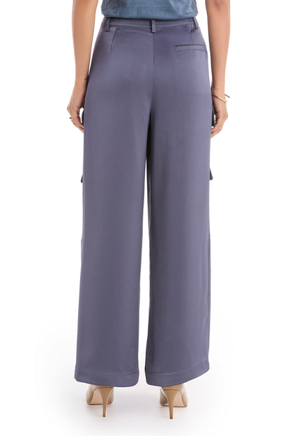 Milan Satin Cargo Pant - Navy