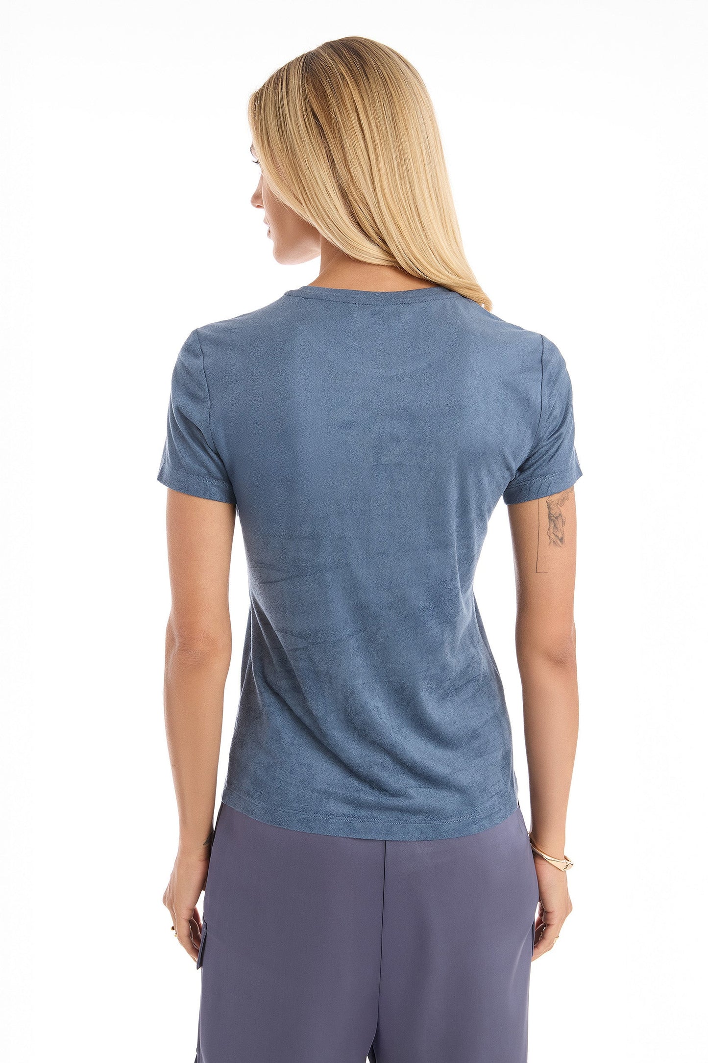 Amaya Suede T-Shirt - Blue