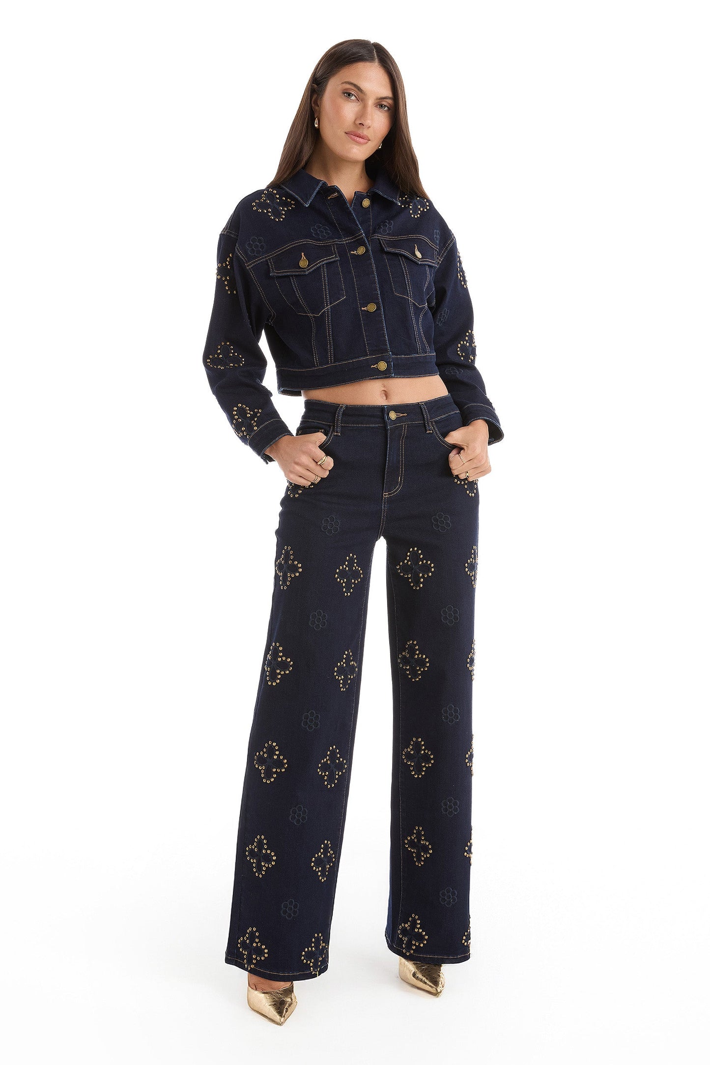 Kaia Studded Jacket - Indigo