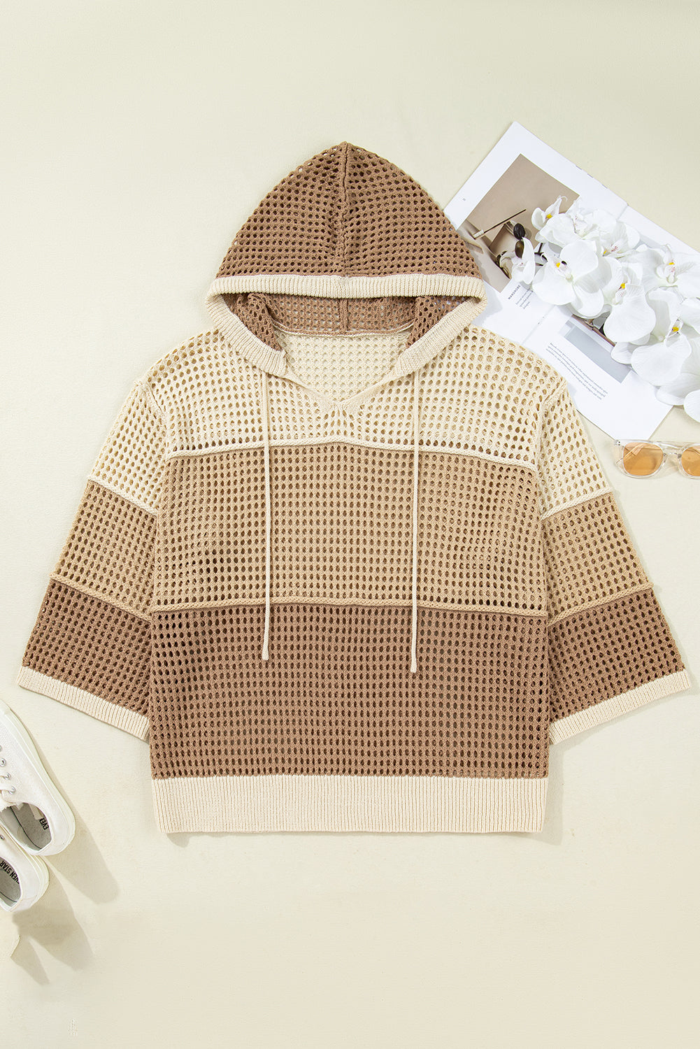 Threaded Pear Icelynn Knit Hooded Jumper PLUS Sweater