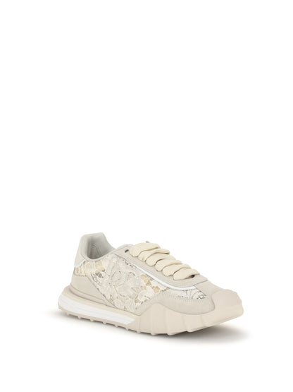 Sneakers Leather and Lace Beige