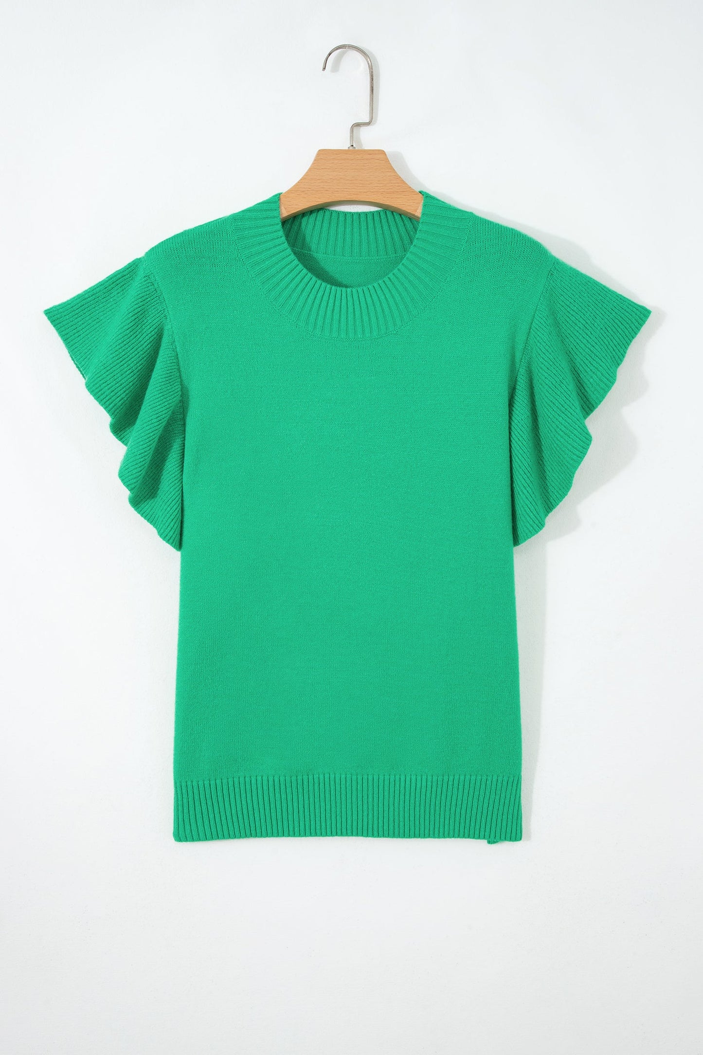Threaded Pear Alexis Ruffle Short Sleeve Sweater