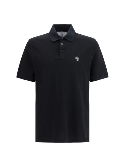 Polo Shirt Cotton Black/Grey
