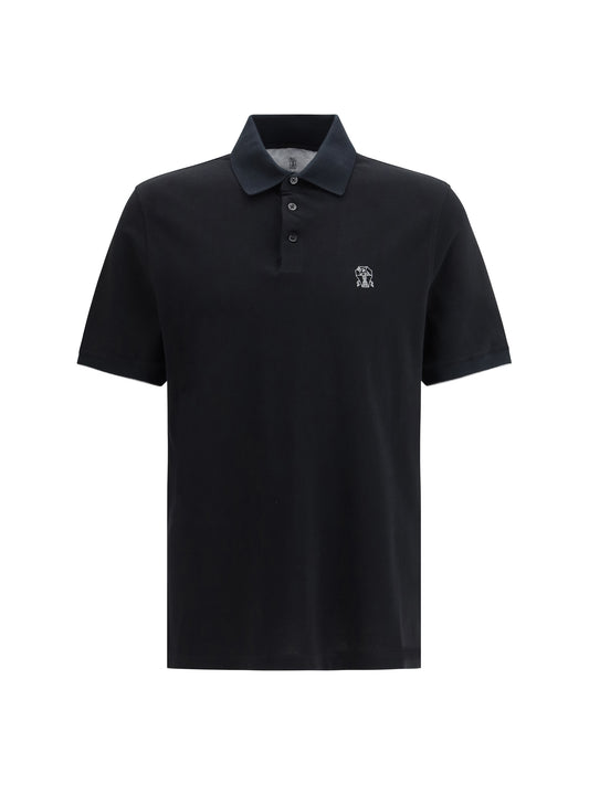 Polo Shirt Cotton Black/Grey