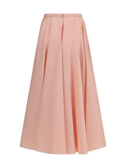 Skirt Long Circular Silk Pink