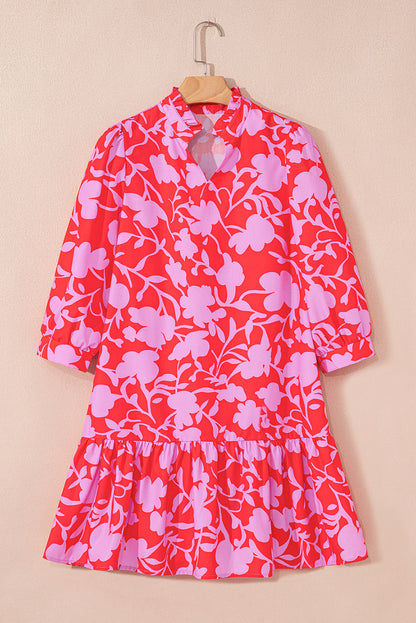 Threaded Pear Milan Ruffle Hem Mini Dress