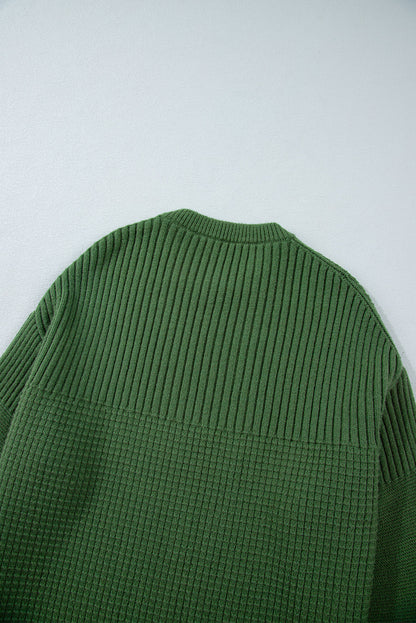 Threaded Pear Julietta Mixed Textured Knitted Sweater