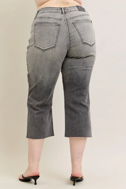 Judy Blue Full Size Wide Leg Capris Jeans Plus Size