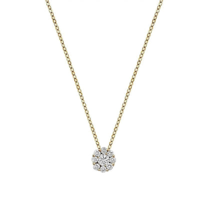10k Gold Cluster Diamond Necklace