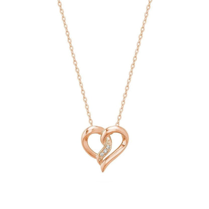 10k Gold Fancy Heart Diamond Necklace