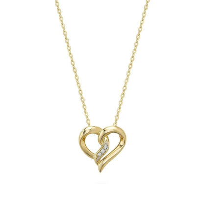10k Gold Fancy Heart Diamond Necklace