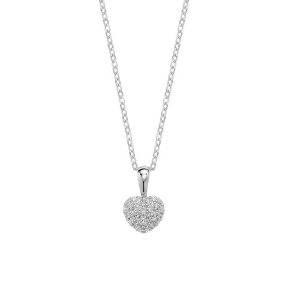 10k Gold Pave Diamond Heart Necklace