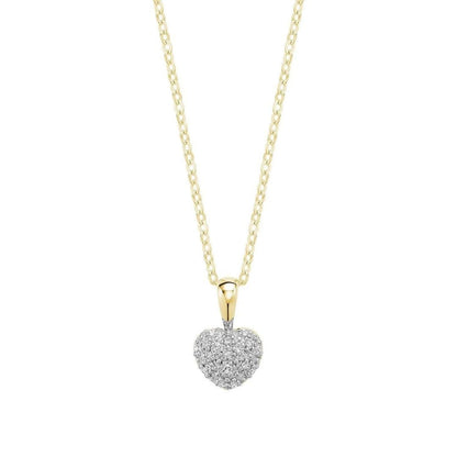 10k Gold Pave Diamond Heart Necklace