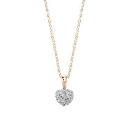 10k Gold Pave Diamond Heart Necklace