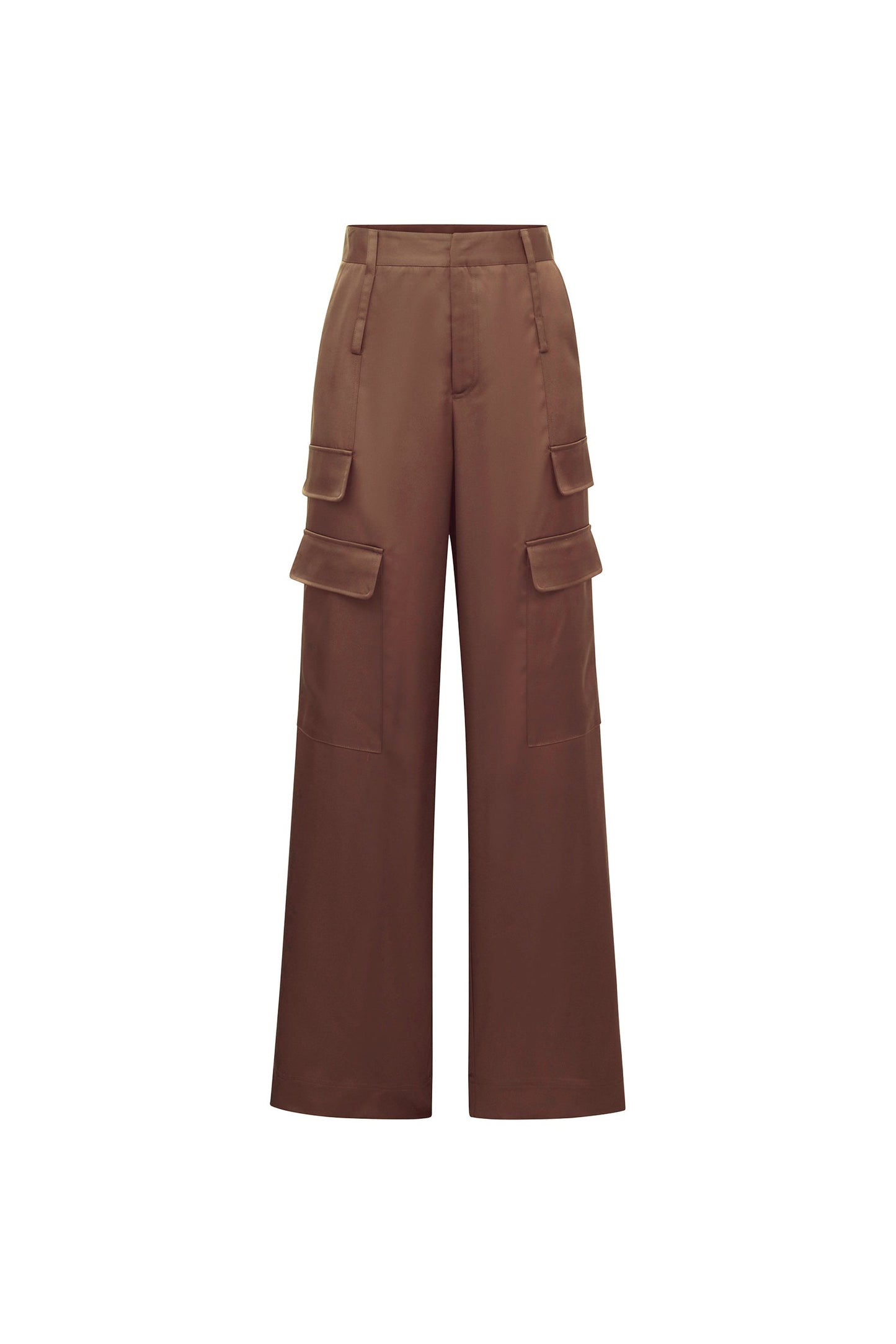 Milan Satin Cargo Pant - Espresso