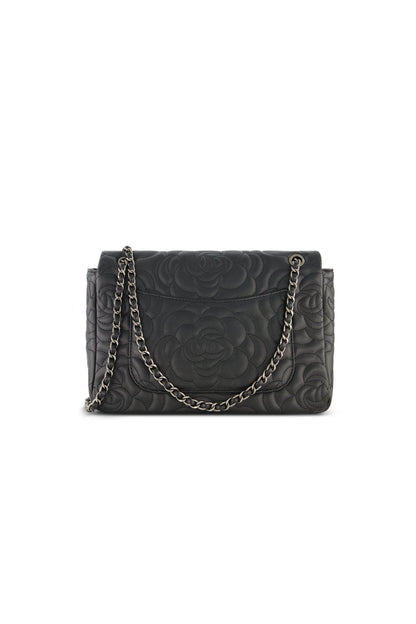 Alessia Rose Embossed Leather Bag - Black