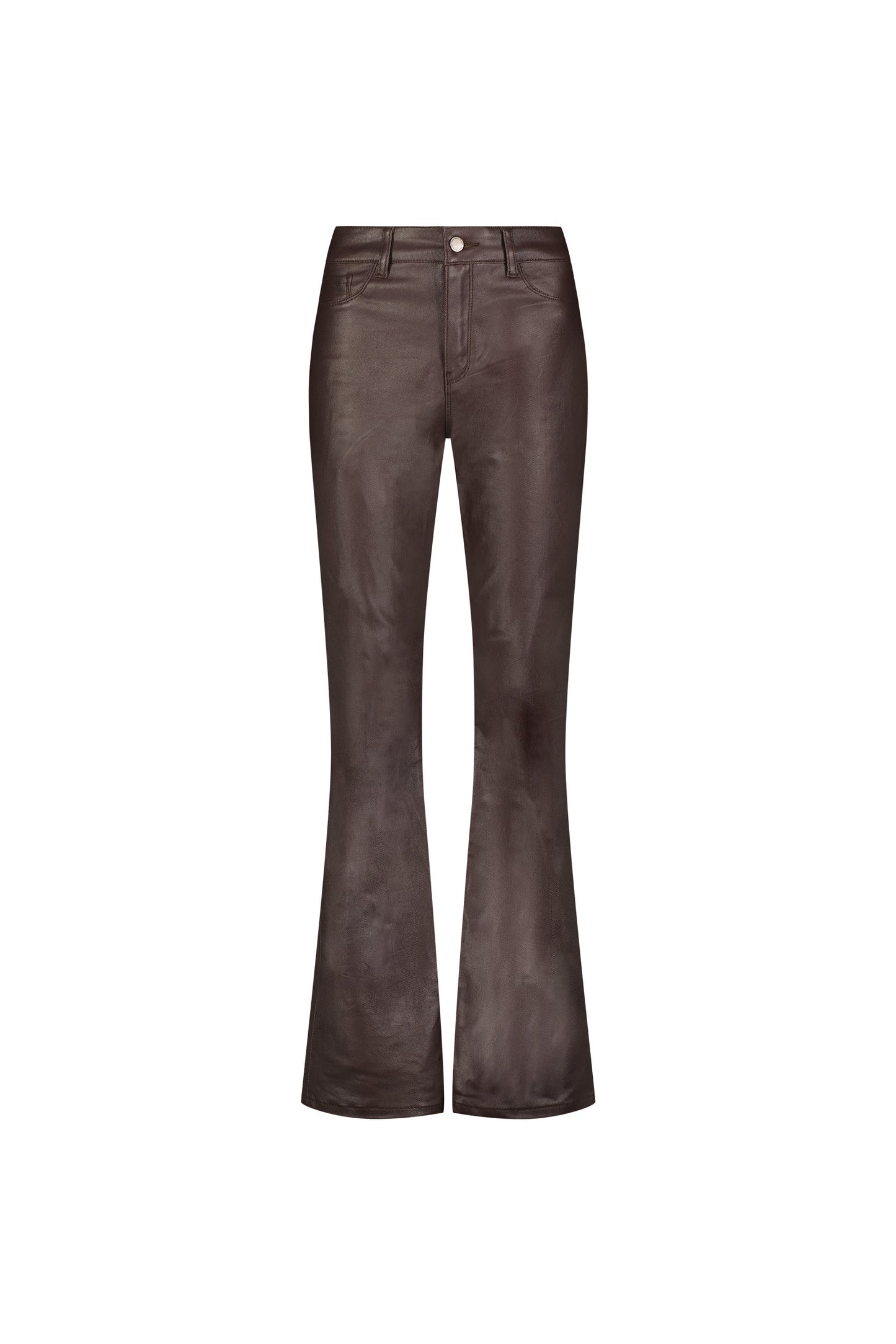 Aria Coated Flare Jean - Espresso