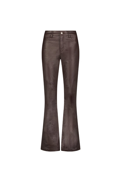 Aria Coated Flare Jean - Espresso