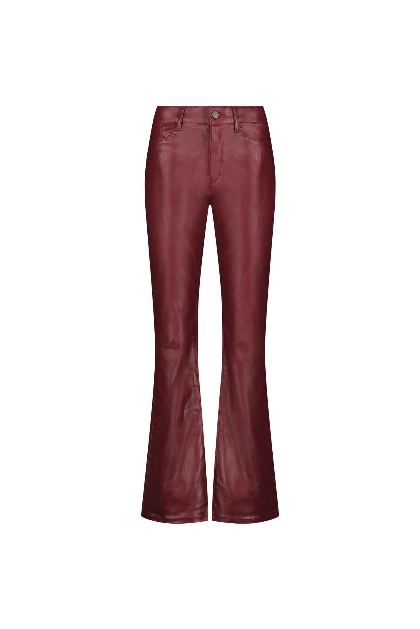 Aria Coated Flare Jean - Merlot