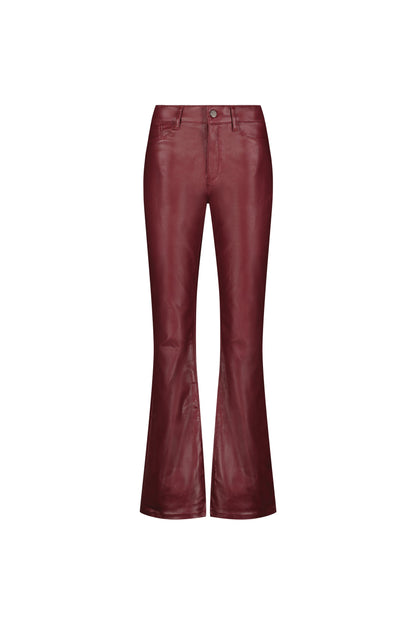 Aria Coated Flare Jean - Merlot