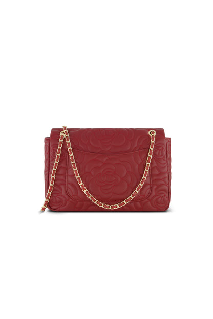 Alessia Rose Embossed Leather Bag - Merlot