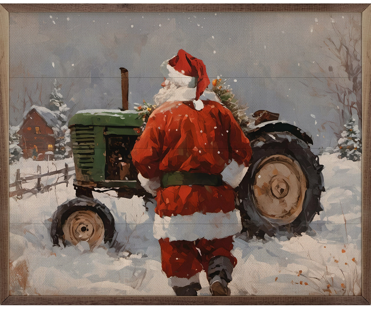 Kendrick Home Santa With Green Tractor