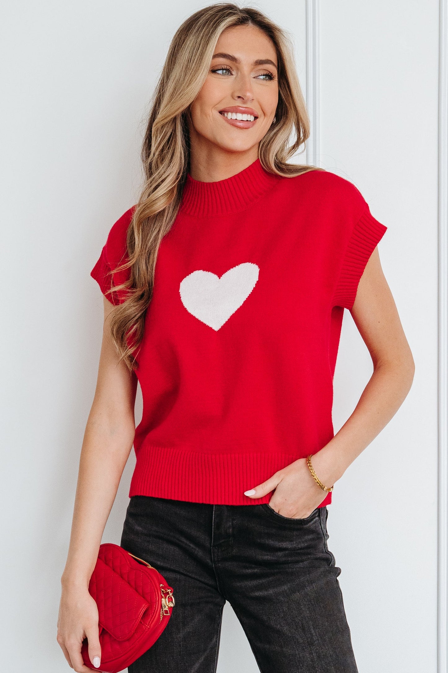 Threaded Pear Genevieve Cropped Short Sleeve Sweater