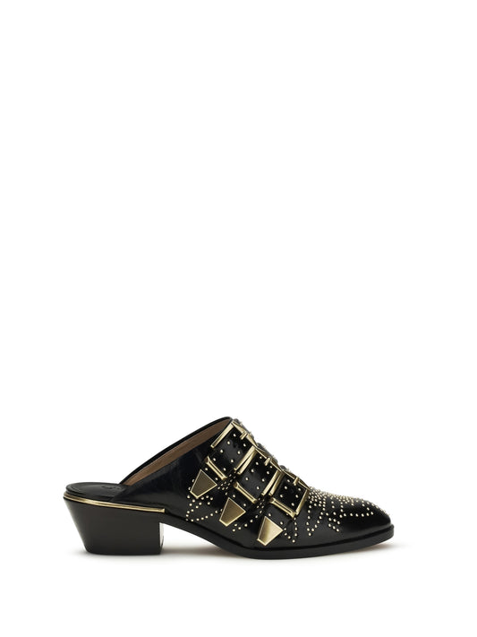 Leather Mules Susan Black