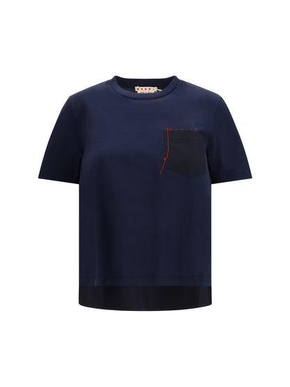 T-Shirt Embroidered Logo Blue/Black