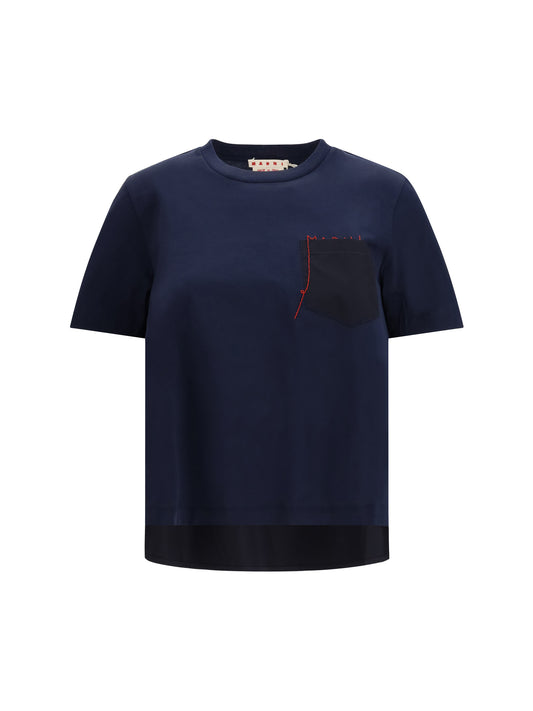T-Shirt Embroidered Logo Blue/Black