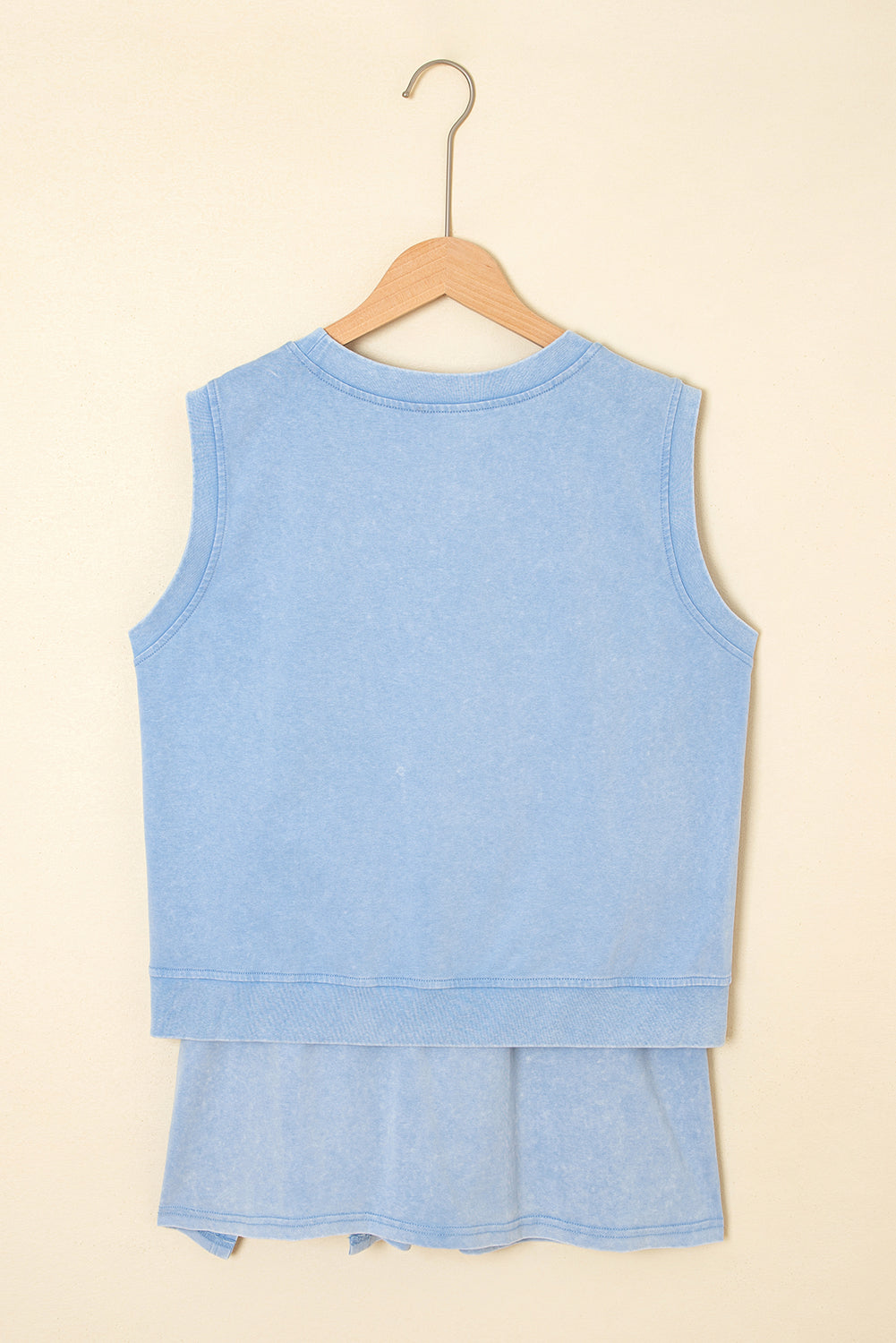 Threaded Pear Aria 2 Pieces Mineral Wash Cotton Tank Top Lined Split Skirt Set