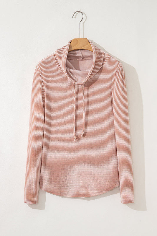 Threaded Pear Mariam Drawstring Cowl Knit Top